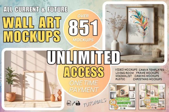 Download Frame Mockup Bundle PSD+Canva Templates - Frame mockup bundle Collection